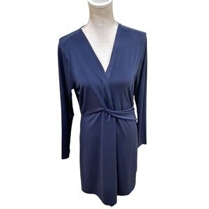 Michael michael kors Navy Long Sleeve Wrap Dress back zip knee length size 12